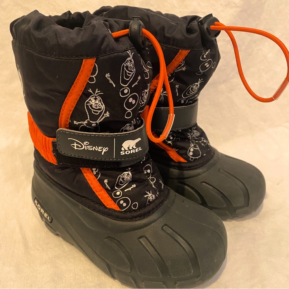 Disney x Sorel Olaf Frozen Winter Snow Boots Waterproof Black Kids T: 11!!